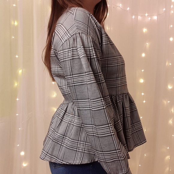 Two piece plaid peplum top - Picture 8 of 15